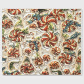 メタリックフェイクキャンディパターン光沢ラッピング紙 ラッピングペーパー (フラット)