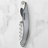 メタリックフェイクシルバーのテクスチャ背景 ソムリエナイフ (正面)