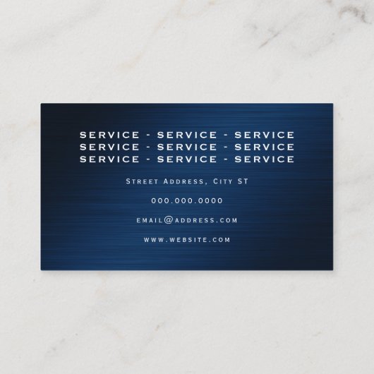 メタリックフェイクダークブルー車の 名刺 (裏面)