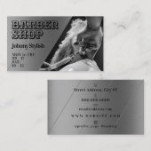 メタリックフェイクテクスチャ理容師  名刺 (正面/裏面)