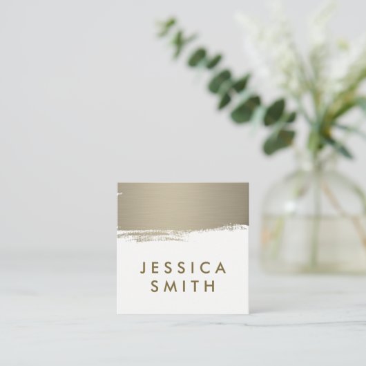 メタリックフェイクブラシ スクエア名刺 (スタンド正面)