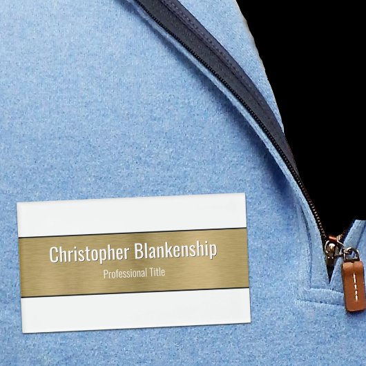 メタリックフェイクプロフェッショナルブラシ付き金ゴールドブラック文字 名札