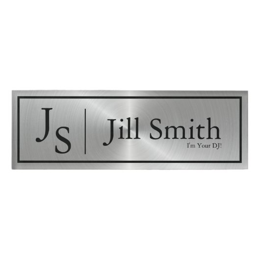 メタリックフェイクモノグラムDJ 名札 (正面)