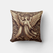 メタリックフェイクレリーフ、 浮き彫りエンジェルズアート装飾用クッション クッション (正面)