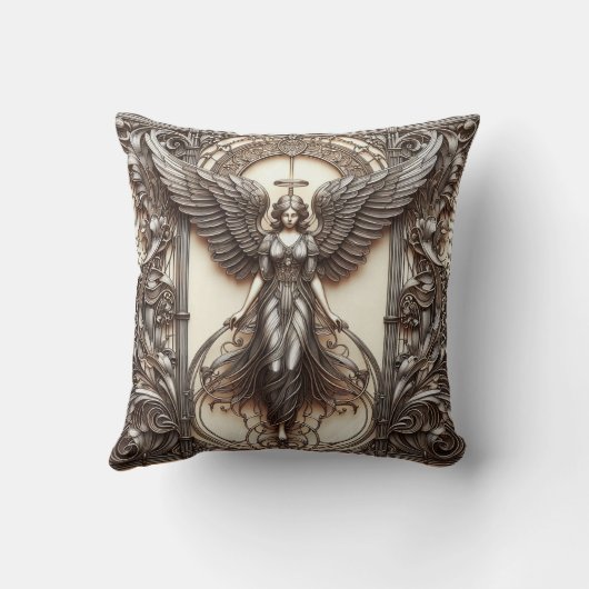 メタリックフェイクレリーフ、 浮き彫りエンジェルズアート装飾用クッション クッション (裏面)