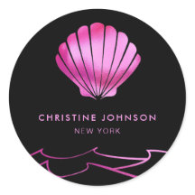 メタリックフェイク効果ネオンピンクのシーシェルロゴ