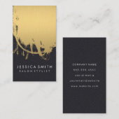 メタリックフェイク金ゴールドブラシ革プリント 名刺 (正面/裏面)