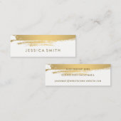 メタリックフェイク金ゴールドブラシ スキニー名刺 (正面/裏面)