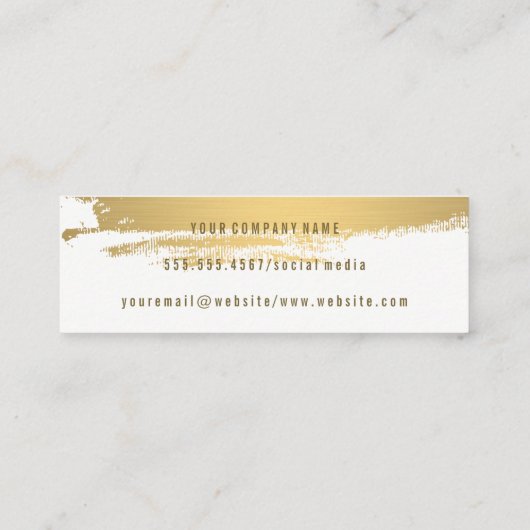 メタリックフェイク金ゴールドブラシ スキニー名刺 (裏面)
