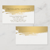 メタリックフェイク金ゴールドブラシ 名刺 (正面/裏面)