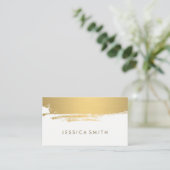 メタリックフェイク金ゴールドブラシ 名刺 (スタンド正面)