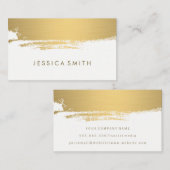 メタリックフェイク金ゴールドブラシ 名刺 (正面/裏面)