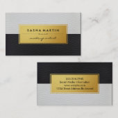 メタリックフェイク金ゴールドラベル二音革 名刺 (正面/裏面)