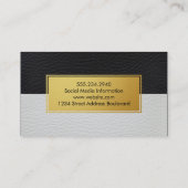 メタリックフェイク金ゴールドラベル二音革 名刺 (裏面)