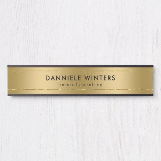 メタリックフェイク金ゴールド背景 サインプレート (正面)