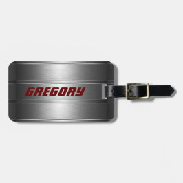 メタリックフェイク銀ストライプ色のアクセント ラゲッジタグ