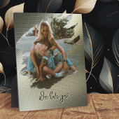 メタリックフレームブラシストローク家族ラブフォト フォトプラーク