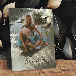 メタリックフレームブラシストローク家族ラブフォト フォトプラーク