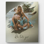 メタリックフレームブラシストローク家族ラブフォト フォトプラーク (正面)