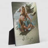 メタリックフレームブラシストローク家族ラブフォト フォトプラーク (側面)