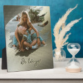 メタリックフレームブラシストローク家族ラブフォト フォトプラーク (側面)