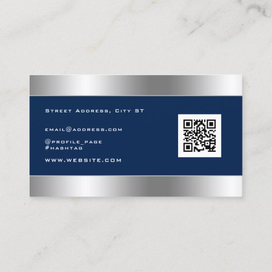 メタリックフレーム名フェイク刺 名刺 (裏面)