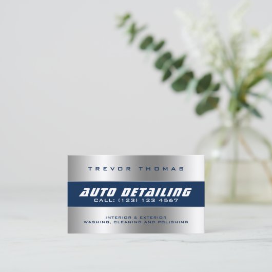 メタリックフレーム名フェイク刺 名刺 (スタンド正面)