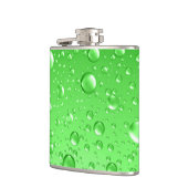 メタリックブライトグリーン抽象芸術雨滴 フラスク (左)