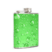 メタリックブライトグリーン抽象芸術雨滴 フラスク (右)