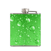 メタリックブライトグリーン抽象芸術雨滴 フラスク (裏面)