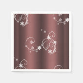 メタリックブラウン白い渦巻きクリスマス スタンダードカクテルナプキン (正面)