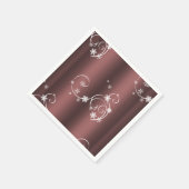 メタリックブラウン白い渦巻きクリスマス スタンダードカクテルナプキン (角)