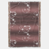 メタリックブラウン白い渦巻きクリスマス スローブランケット (正面縦)
