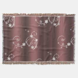 メタリックブラウン白い渦巻きクリスマス スローブランケット