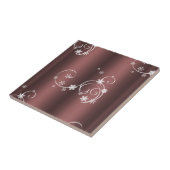 メタリックブラウン白い渦巻きクリスマス タイル (側面)