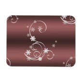 メタリックブラウン白い渦巻きクリスマス マグネット (横)