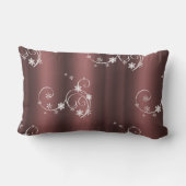 メタリックブラウン白い渦巻きクリスマス ランバークッション (裏面)