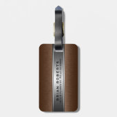 メタリックブラウン&シルバーブラシ仕上げアルミルック ラゲッジタグ (裏面縦)