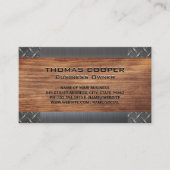 メタリックブラシ仕上げシャイン |ダイヤモンドメッキ |木材 名刺 (正面)