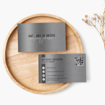 メタリックブラシ仕上げスチールシンプルミニマリストQRコード