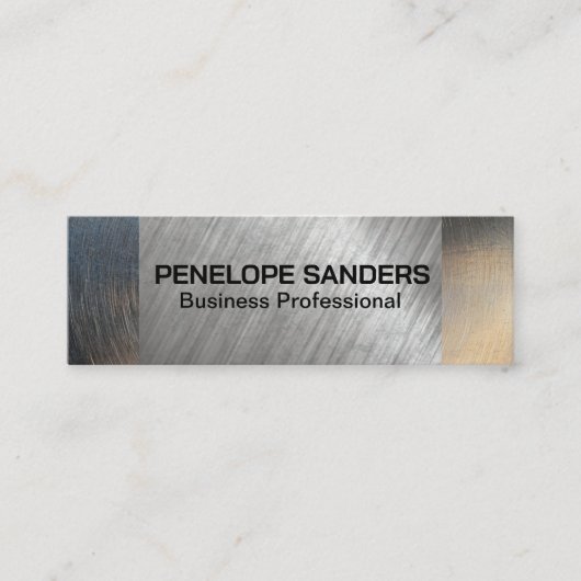 メタリックブラシ付き背景 スキニー名刺 (正面)