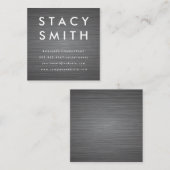 メタリックブラシ付き背景 スクエア名刺 (正面/裏面)