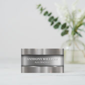 メタリックブラシ付き背景 名刺 (スタンド正面)