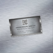 メタリックブラシ付き背景 | QRコード マグネット名刺 (インサイチュ)