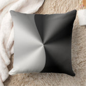 メタリックブラックとシルバーのステンレス鋼の外観 クッション (ブランケット)