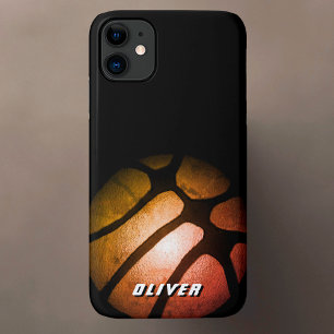 メタリックブラックオレンジバスケットボールスポーツ iPhone 11 ケース