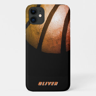 メタリックブラックオレンジバスケットボールスポーツ iPhone 11 ケース