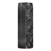 メタリックブラックグリッター パーソナライズされた タンブラー (裏面)