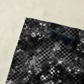 メタリックブラックグリッター パーソナライズされた ビーチタオル (インサイチュ)