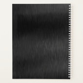 メタリックブラックグリッター パーソナライズされた プランナー手帳 (裏面)
